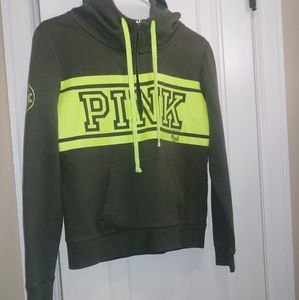 Pink Victoria's Secret Green Hoddie